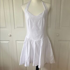 White Halter Sun Dress - Women's White Dress